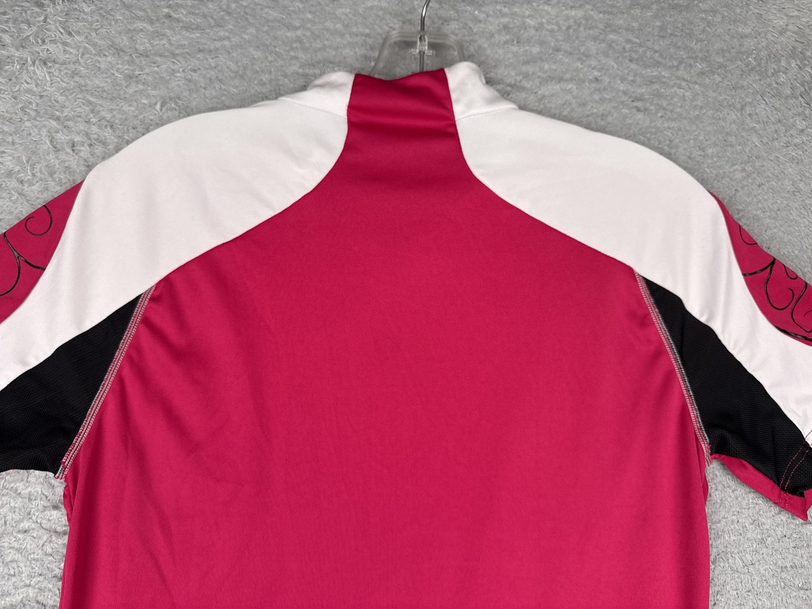 HEAD Cycling Jersey Womens 38 Pink White Short Sleeve Full Zip Pocket Back