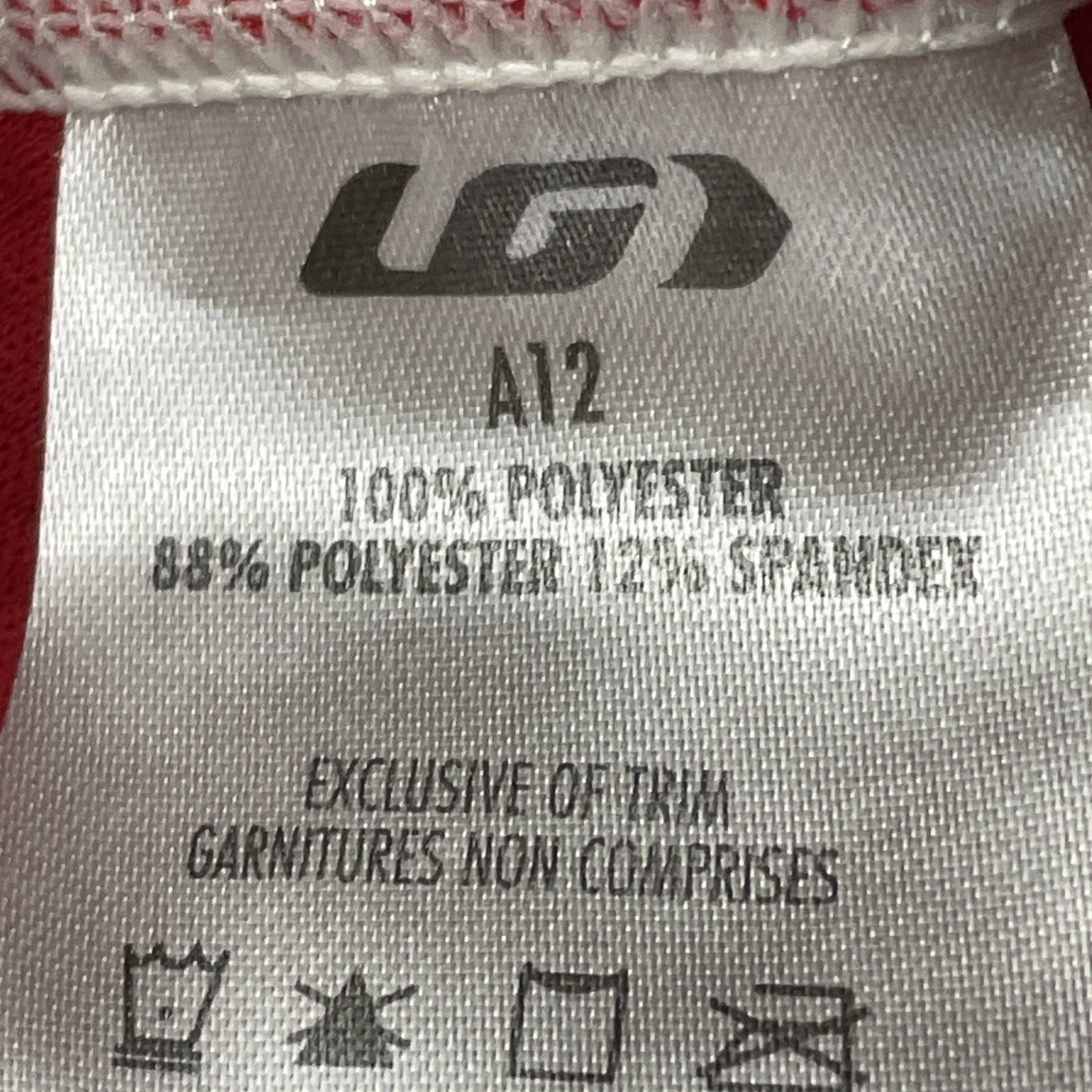 Louis Garneau Cycling Jersey Men’s M Short Sleeve Full Zip Poly Stretch Red