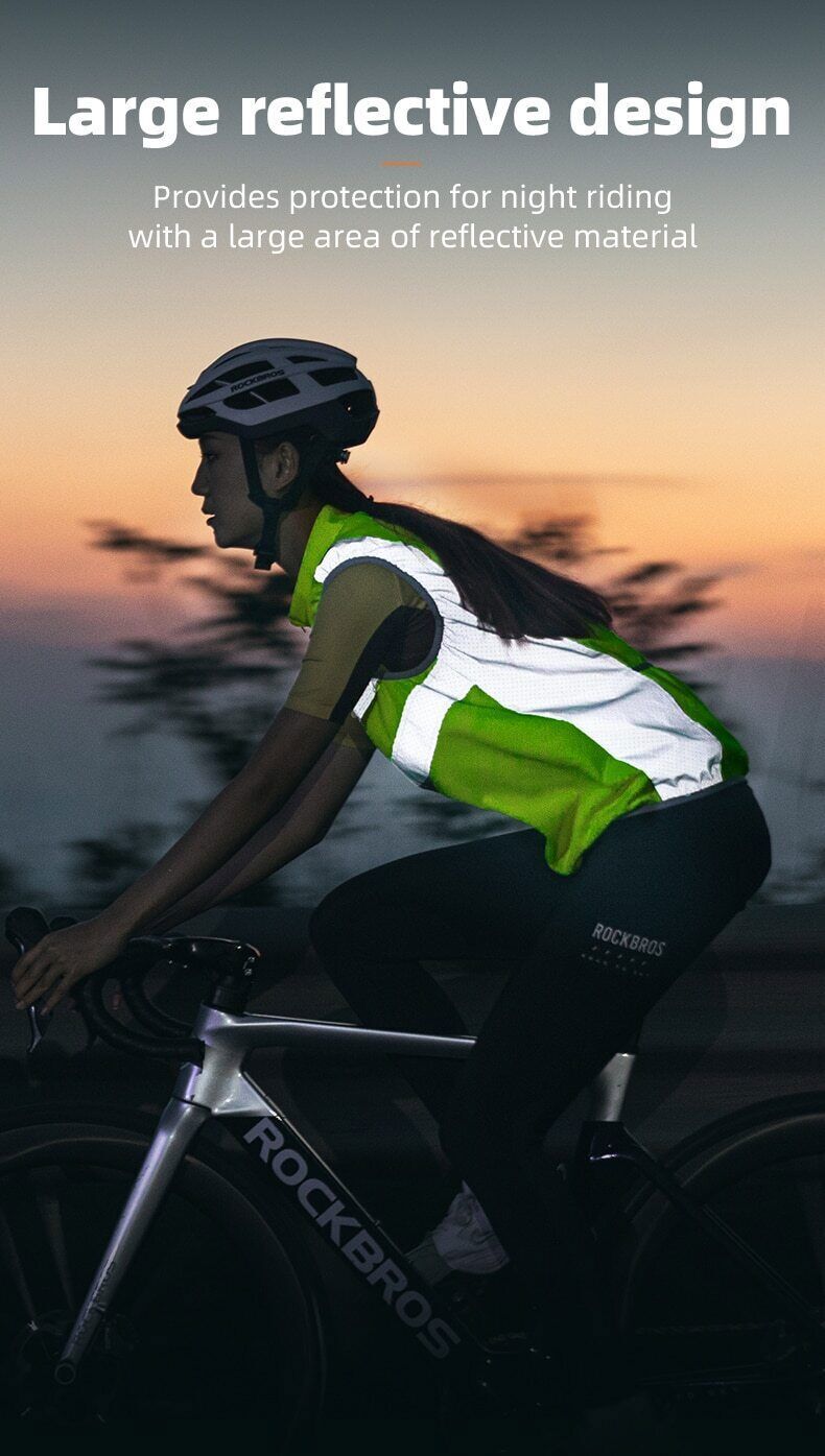 ROCKBROS Bike Cycling Mesh Sleeveless Vest Reflective Safety Motorcycle Gilet
