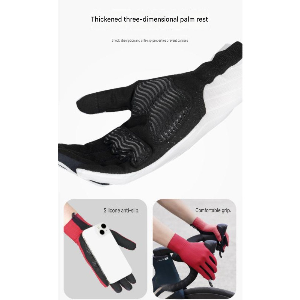 Cycling Gloves Long Finger Gloves Breathable Elastic Fit Touchscreen Compatible
