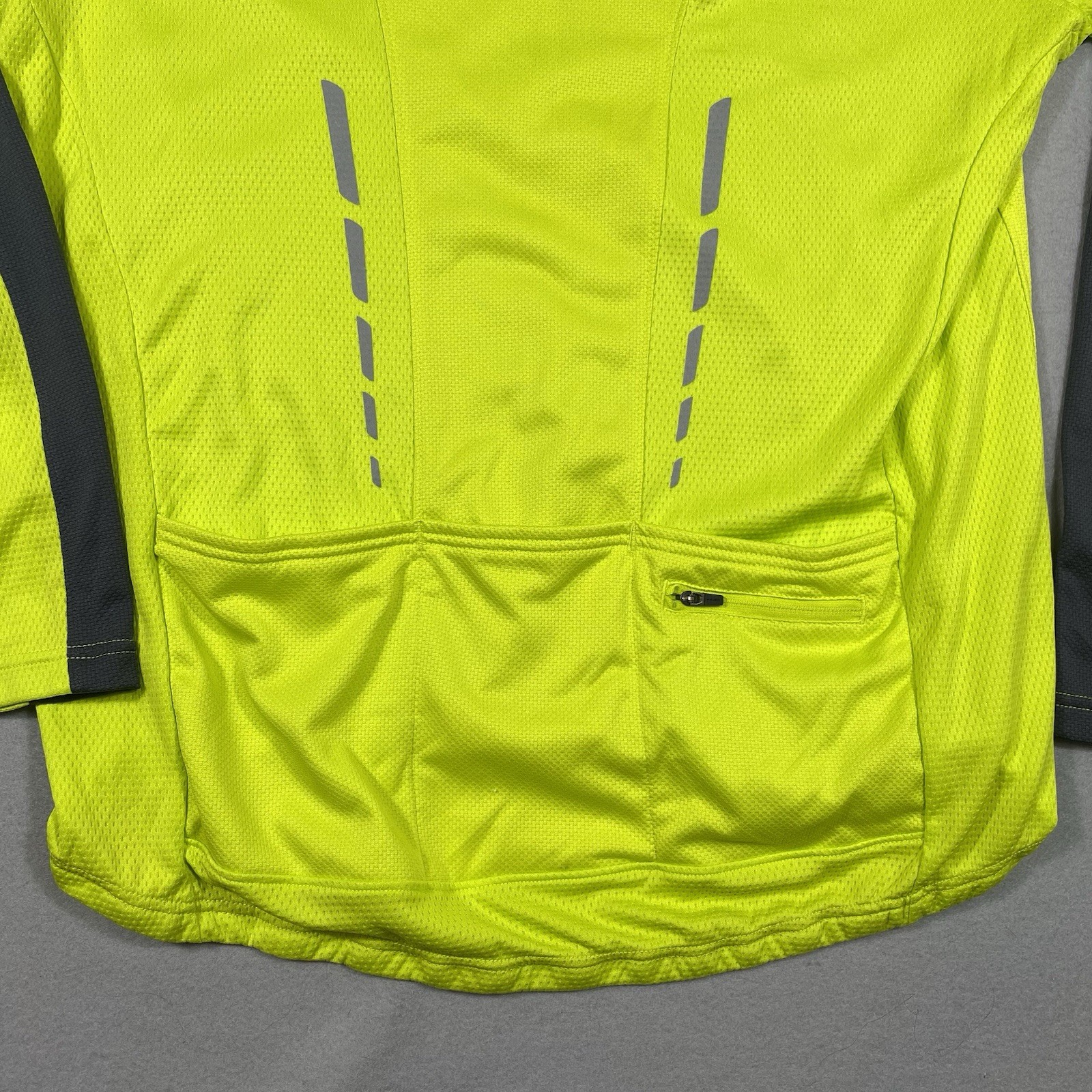 Nishiki High-Vis Neon Yellow Quarter-Zip Cycling Jersey Large Back Waist Pockets