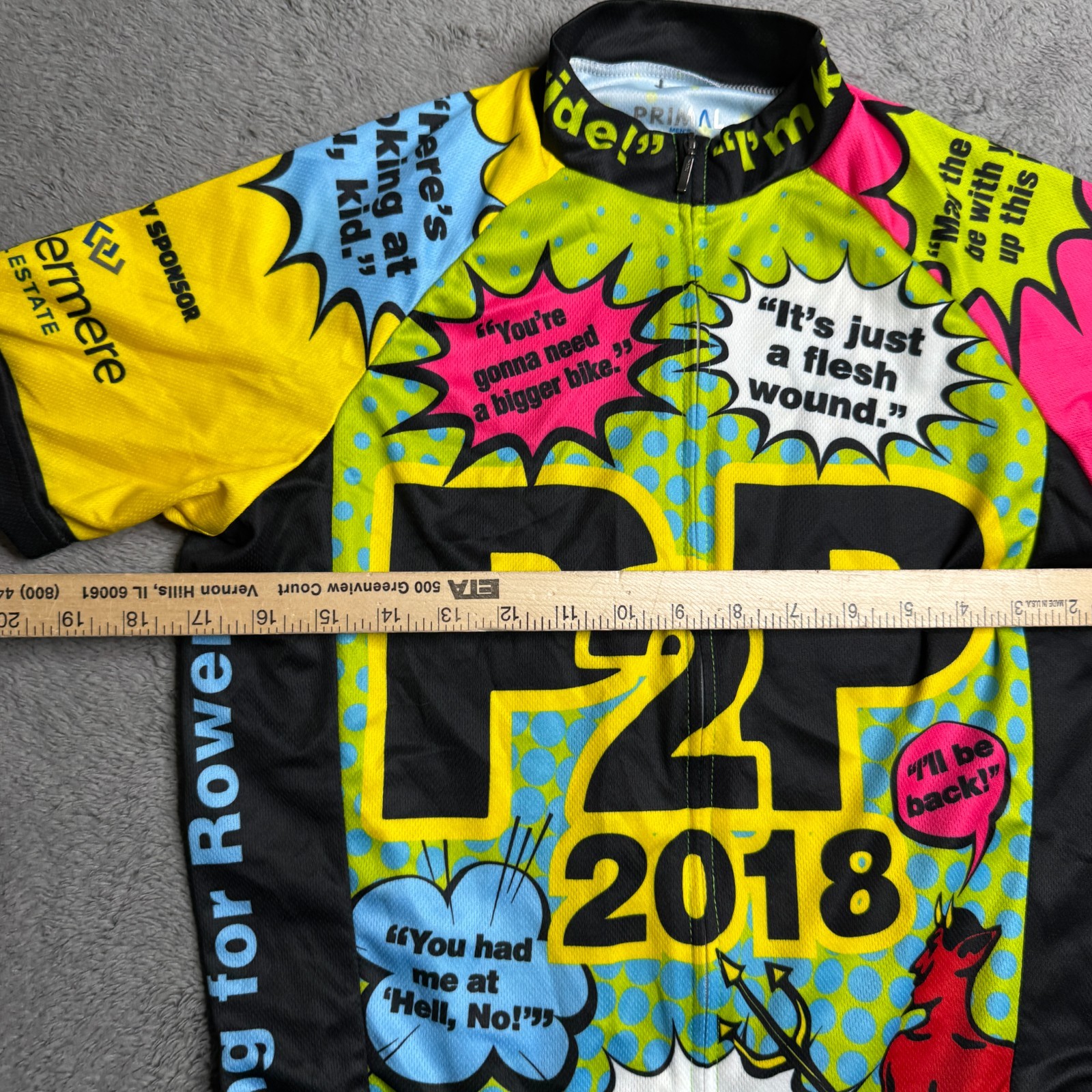 Primal Cycling Jersey Men’s XS Washington PNW P2P 2018 Vashion Rowing Club