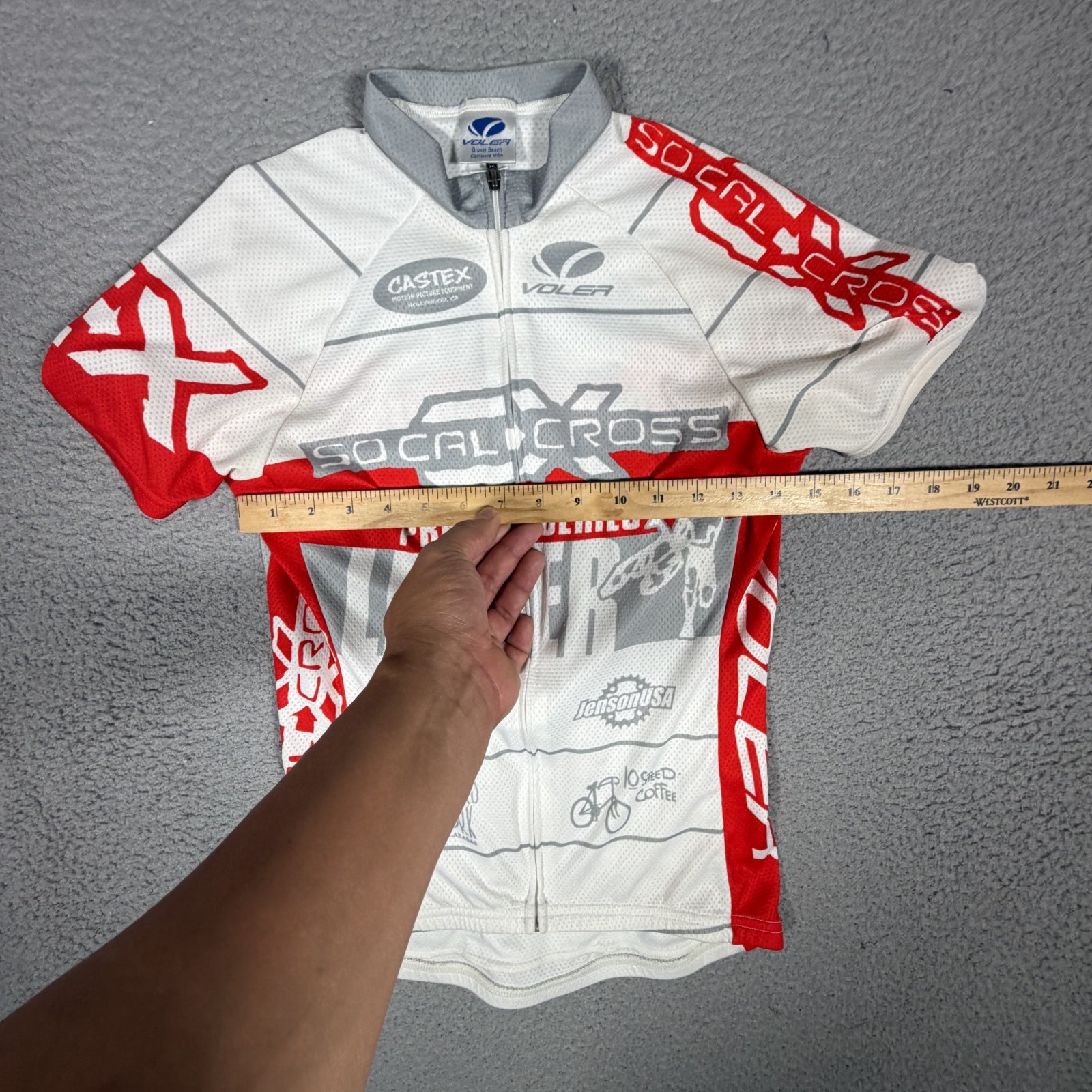Voler Cycling Jersey Womens Small White Performance Full Zip Stretch Pockets
