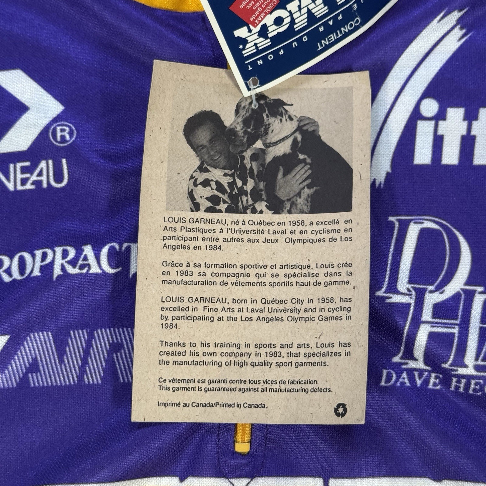 Vintage Louis Garneau Cycling Jersey Guiltless Gourmet US Pro Team – NWT – Large