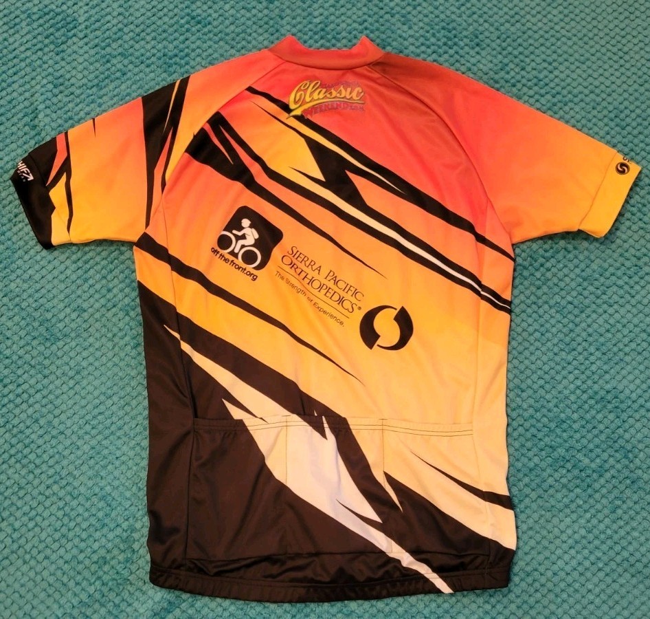 Cycling Jersey Adult Extra Large California Classic Orange XL Full Zip Zipper