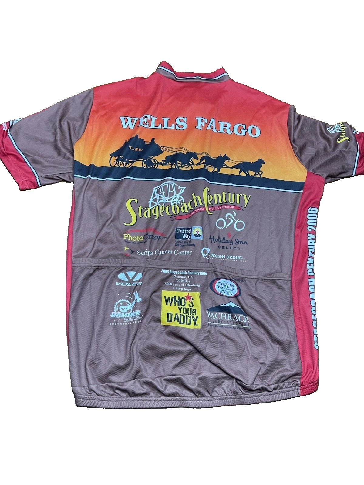 Men Voler Wells Fargo Multi Color Short Sleeve Full Zipper Red Brown Yellow XXL