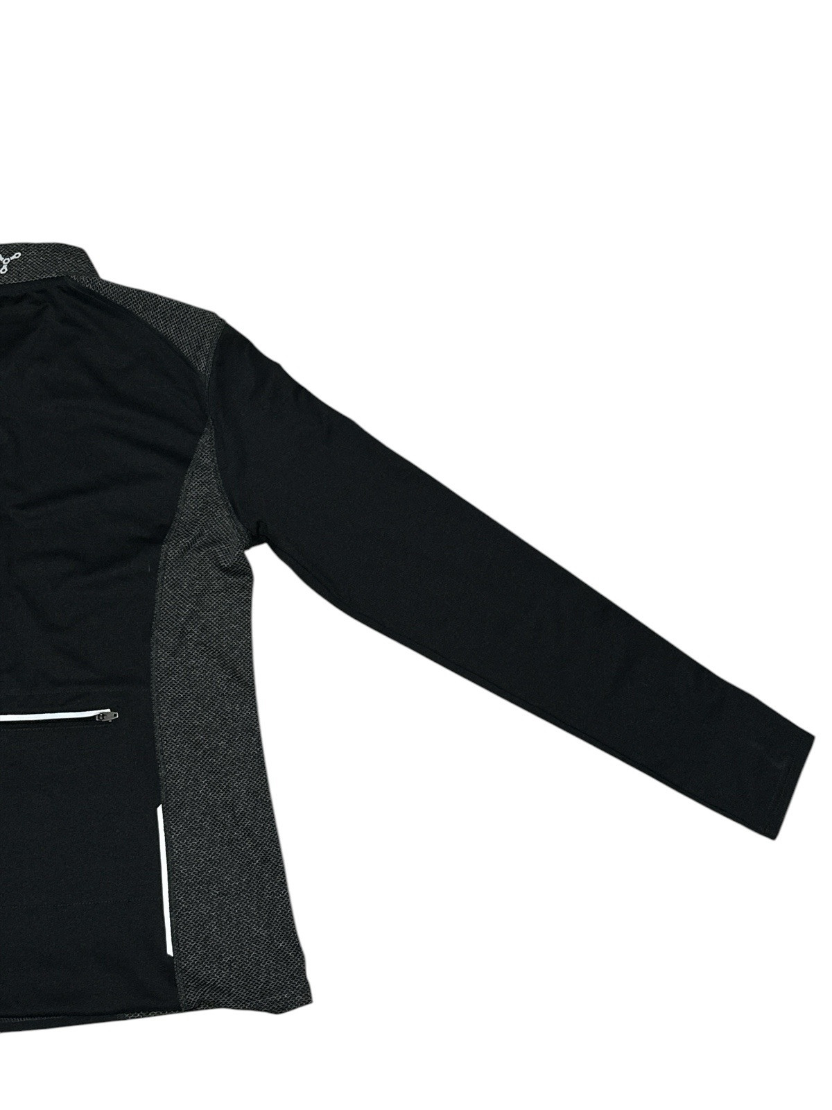 Trayl Cycling Black/Gray Long Sleeve Quarter Zip W/Back Zip Pocket Jersey Size M