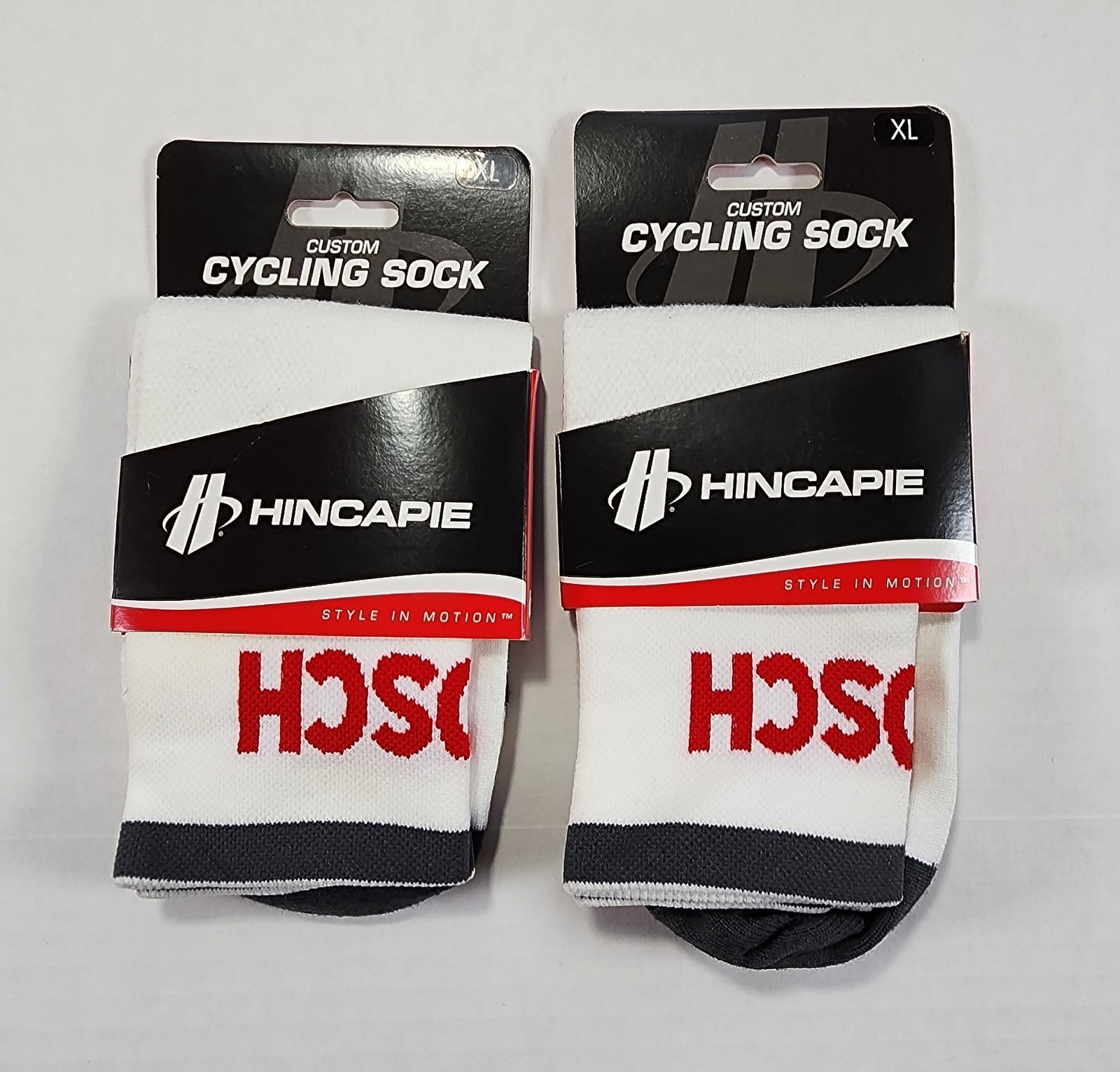 Hincapie Cycling Jersey Mens XL Gray White Graphic Athletic Race Fit Socks Bosch