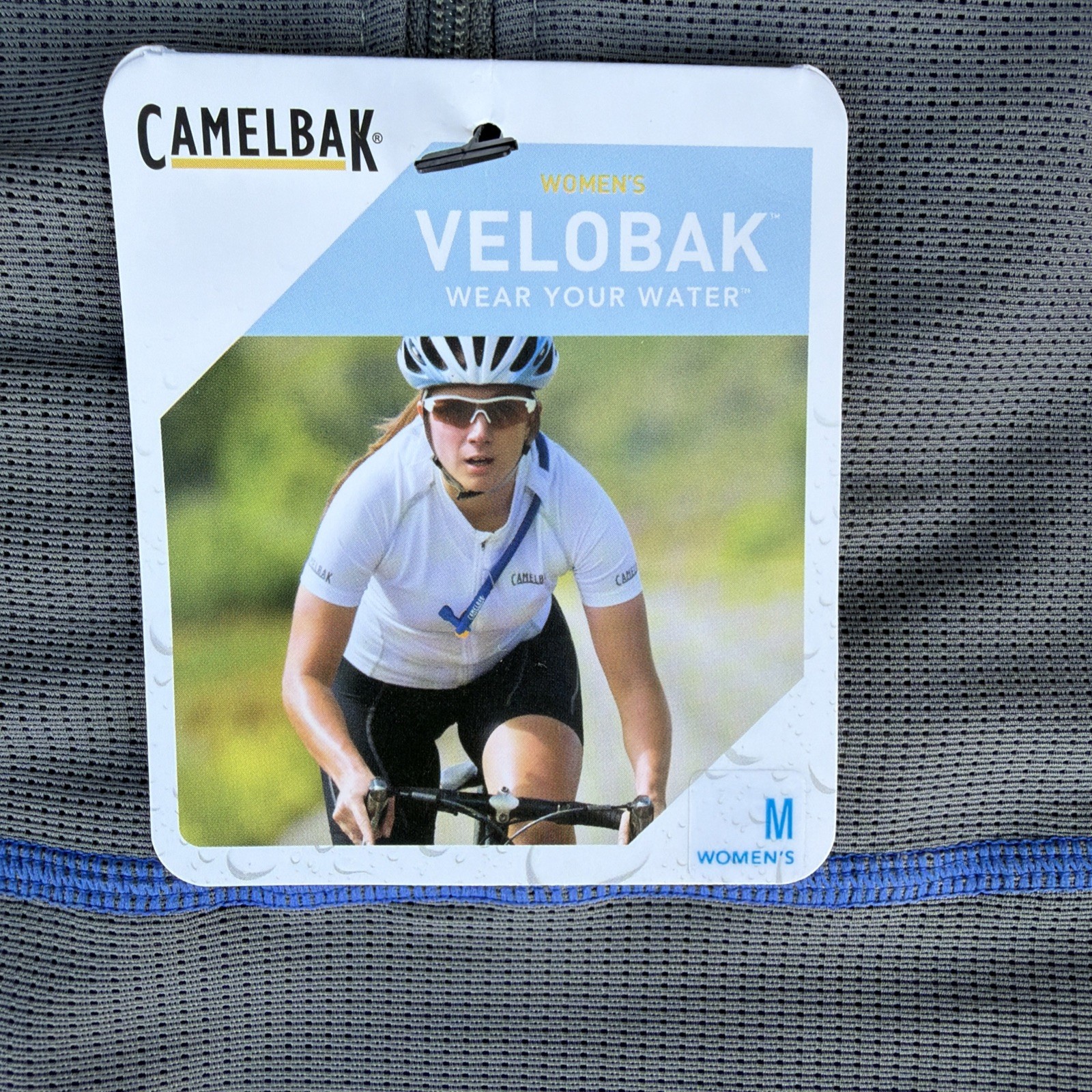 NEW CamelBak VeloBak Hydration Compression Cycling Jersey Gray 72oz Women’s Med