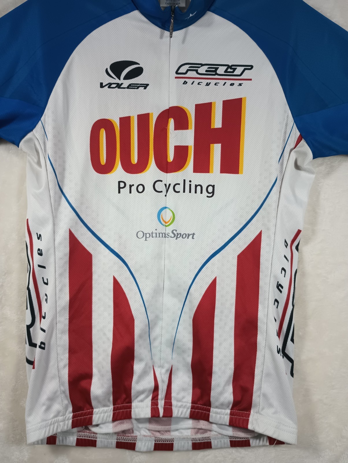 Voler Ouch Pro Cycling Men’s Small Cycle Jersey Bike Shirt Full Zip Club Raglan