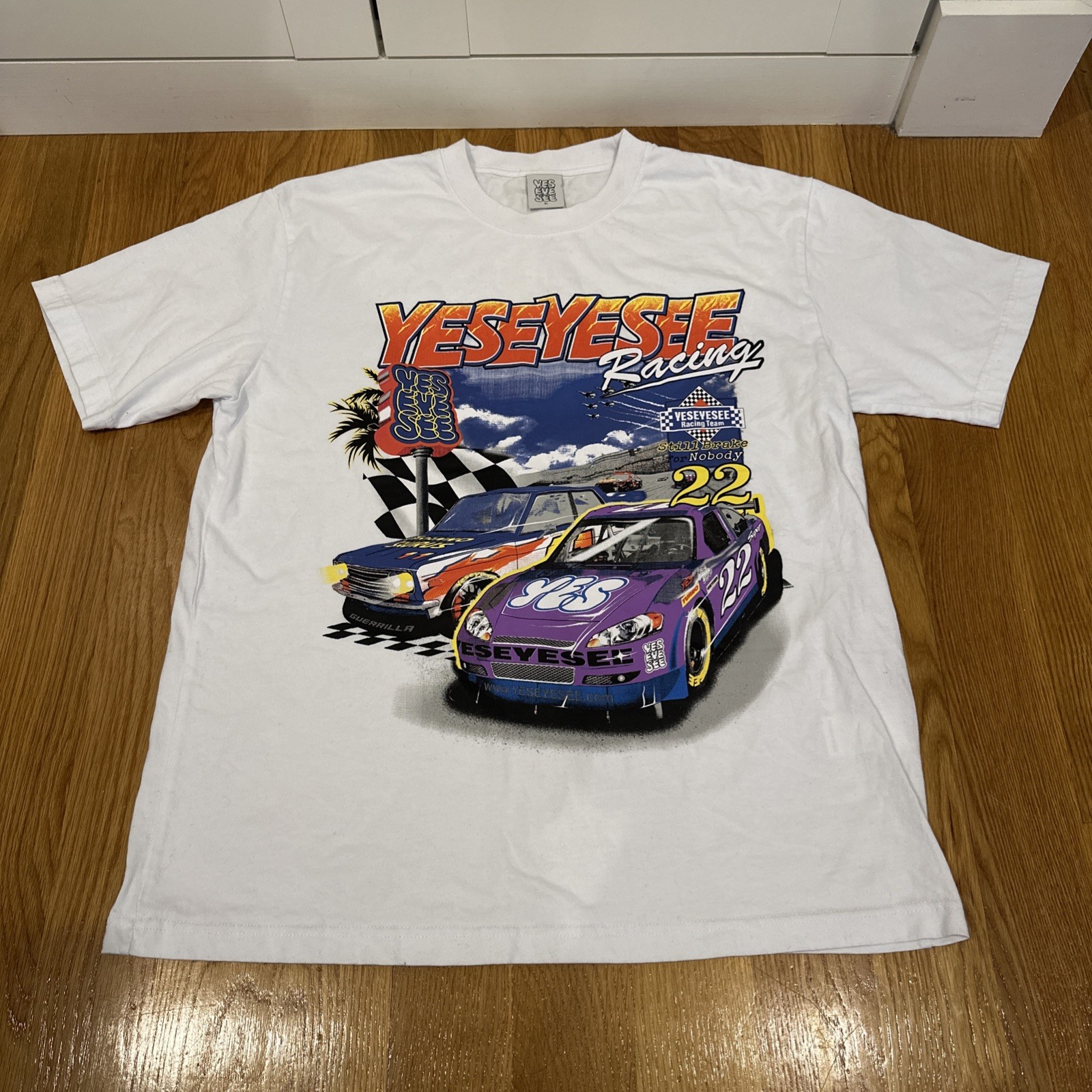 YesEyeSee Racing Short Sleeve T-Shirt Cotton XL Mens Graphic T Streetwear NEW