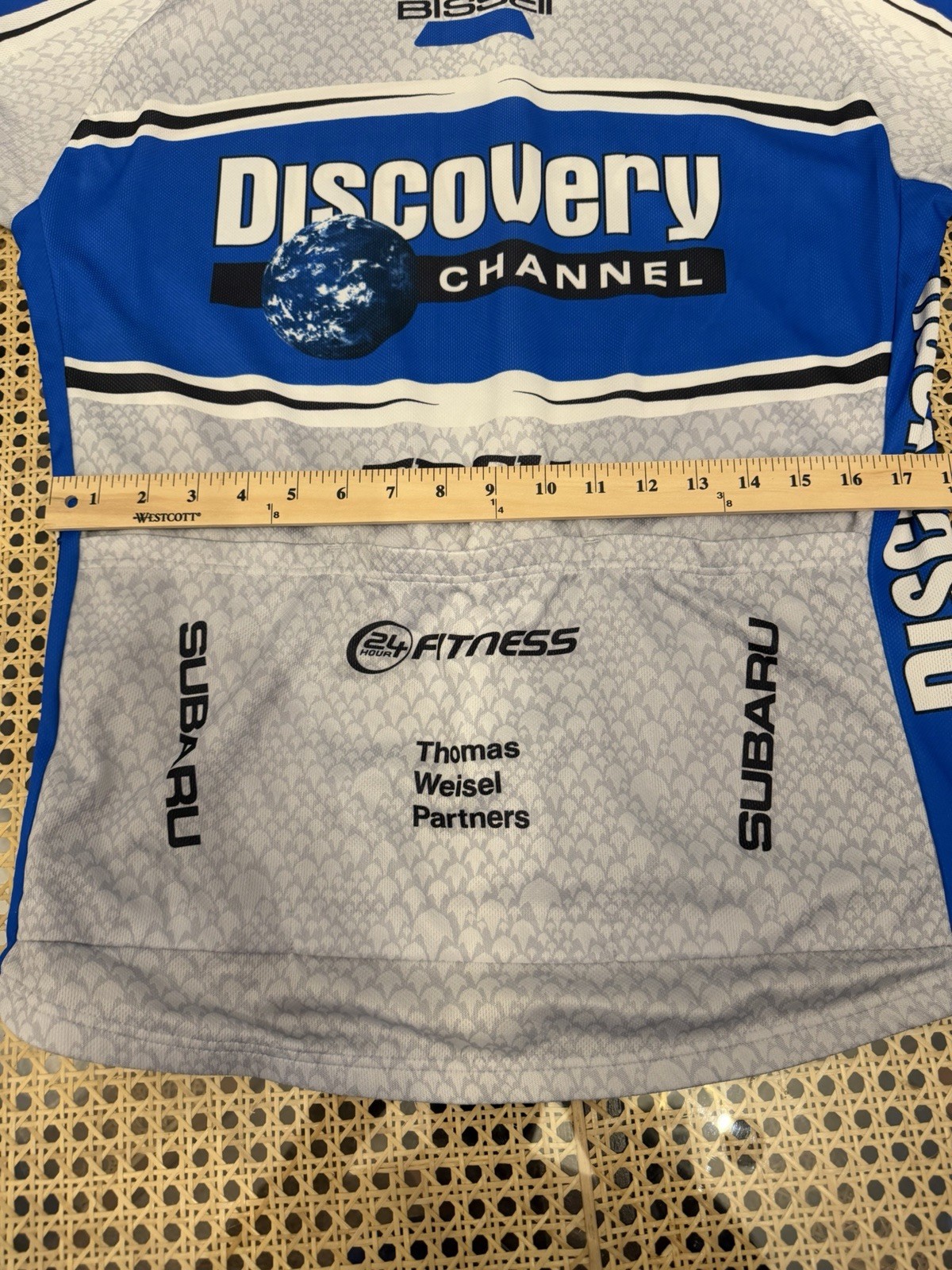 NIKE CYCLING JERSEY DISCOVERY CHANNEL SHORT SLEEVE ZIP MENS XL ITALY EUC