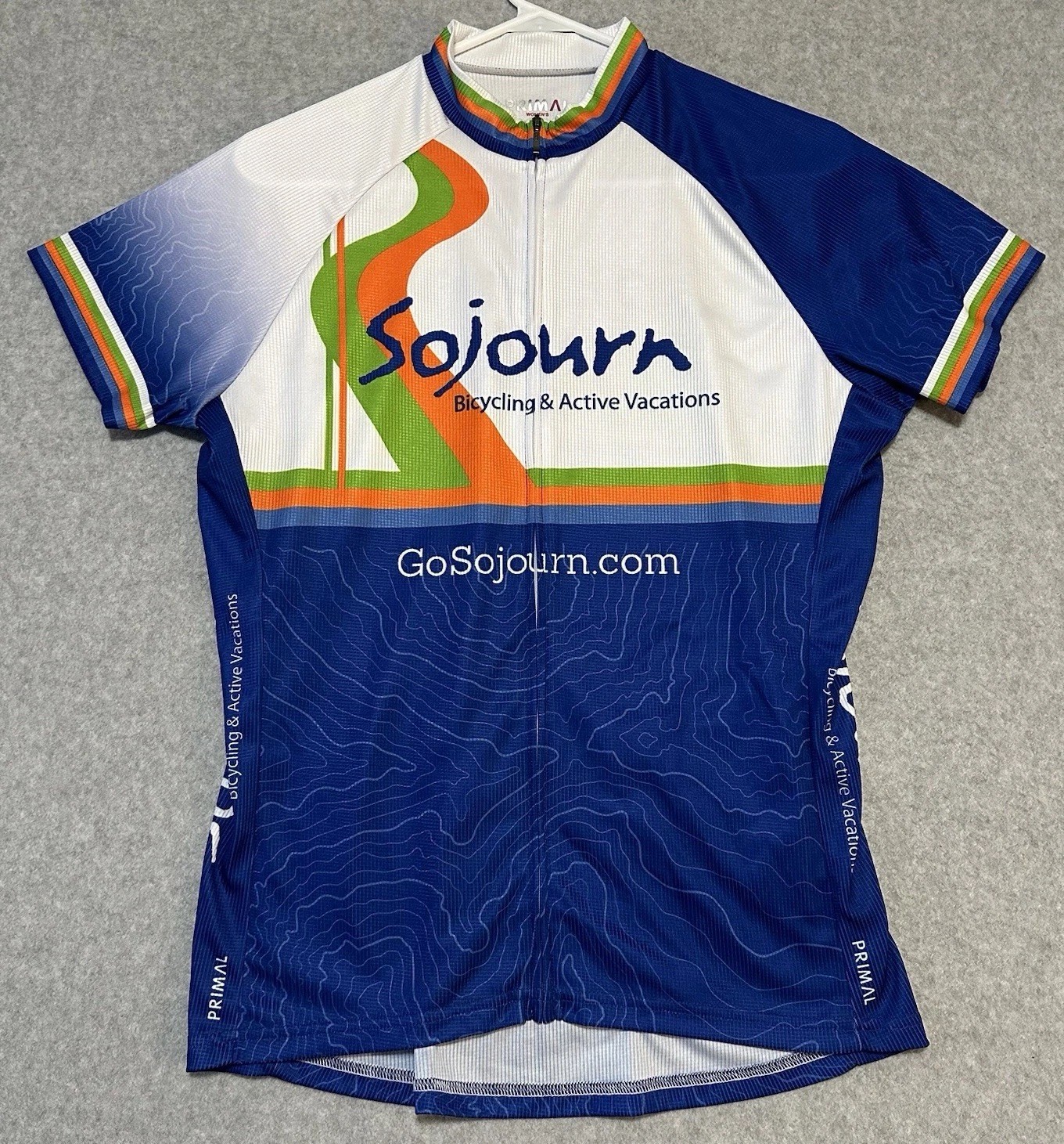 Primal Women’s Sojourn XL Full Zip Up Multi Color Pockets Bile Cycling Jersey