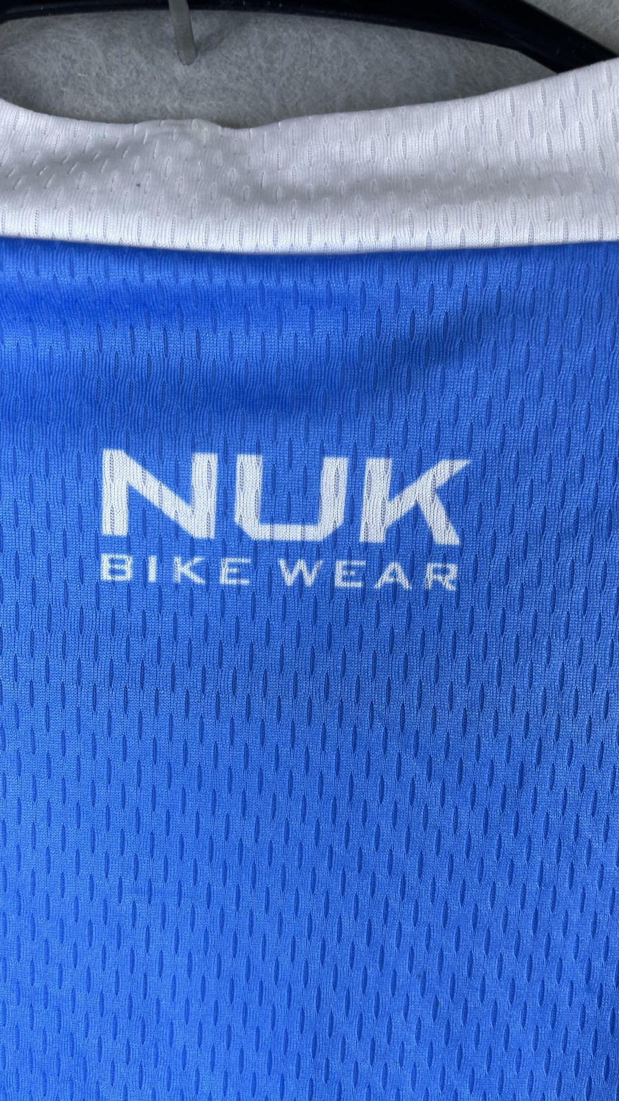Nuckily Cycling Jersey Womens Large Blue Floral Full Zip Short Sleeve Bike Shirt
