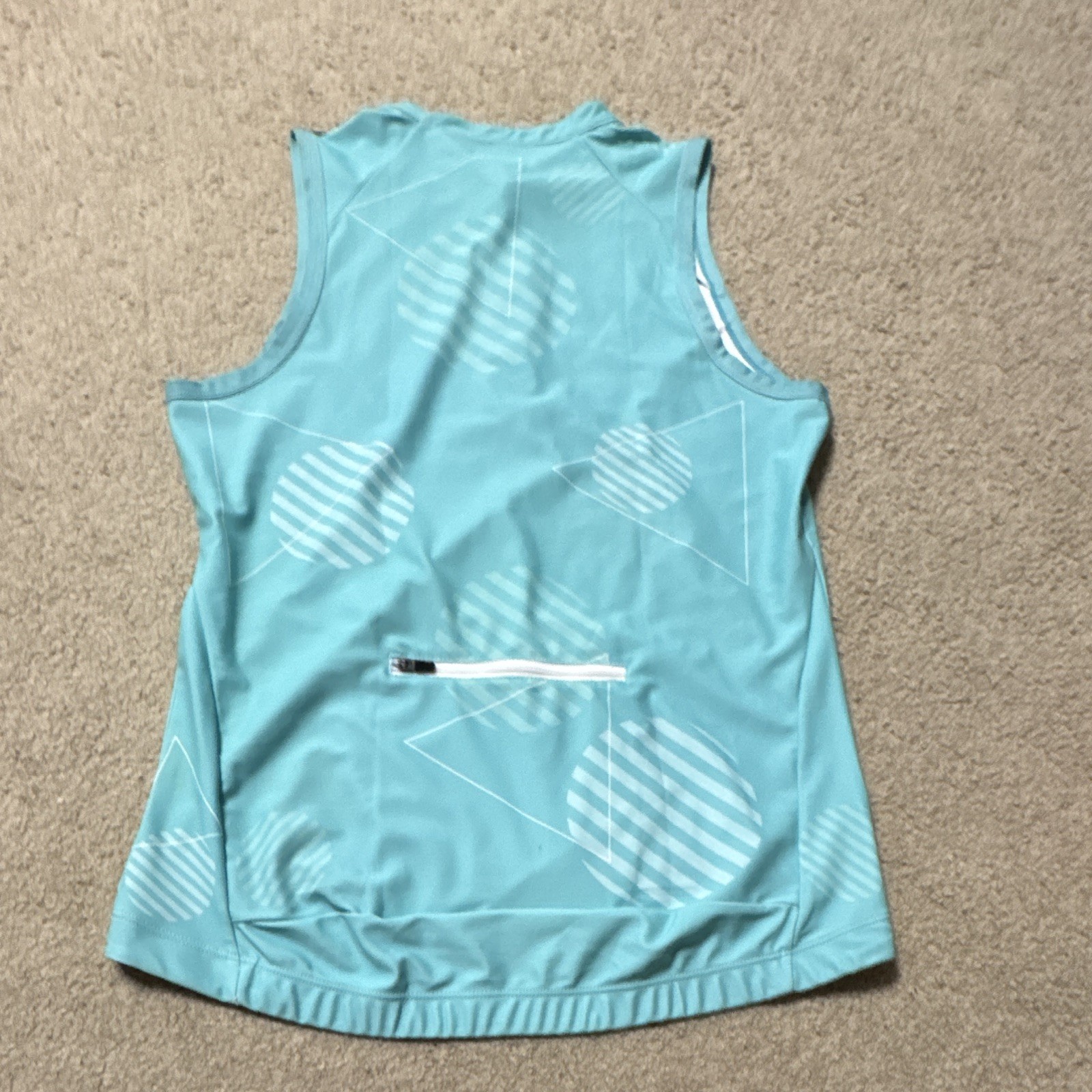 Beroy Women’s XL Sleeveless Cycling Jersey Tank 1/4 Zip Pockets Blue