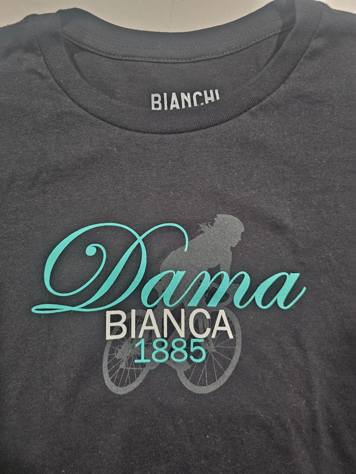 Bianchi Women’s Dama T Shirt – Medium – Black – 100% Cotton – New, No Tags