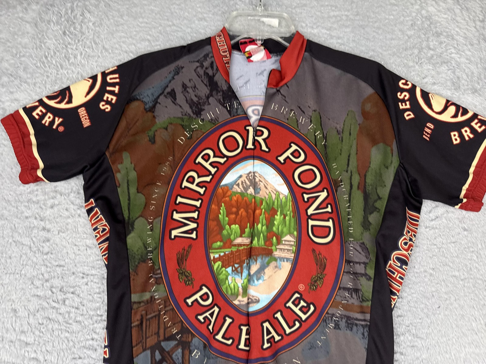 World Jerseys Cycling Jersey Mens Medium Mirror Pond Pale Ale Full Zip Pockets