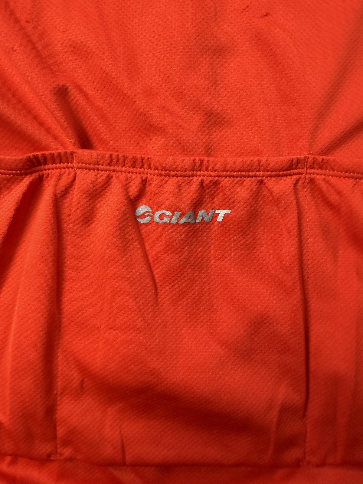 Giant Cycling Jersey Mens Large Red White Full Zip Short Sleeve Back Pockets
