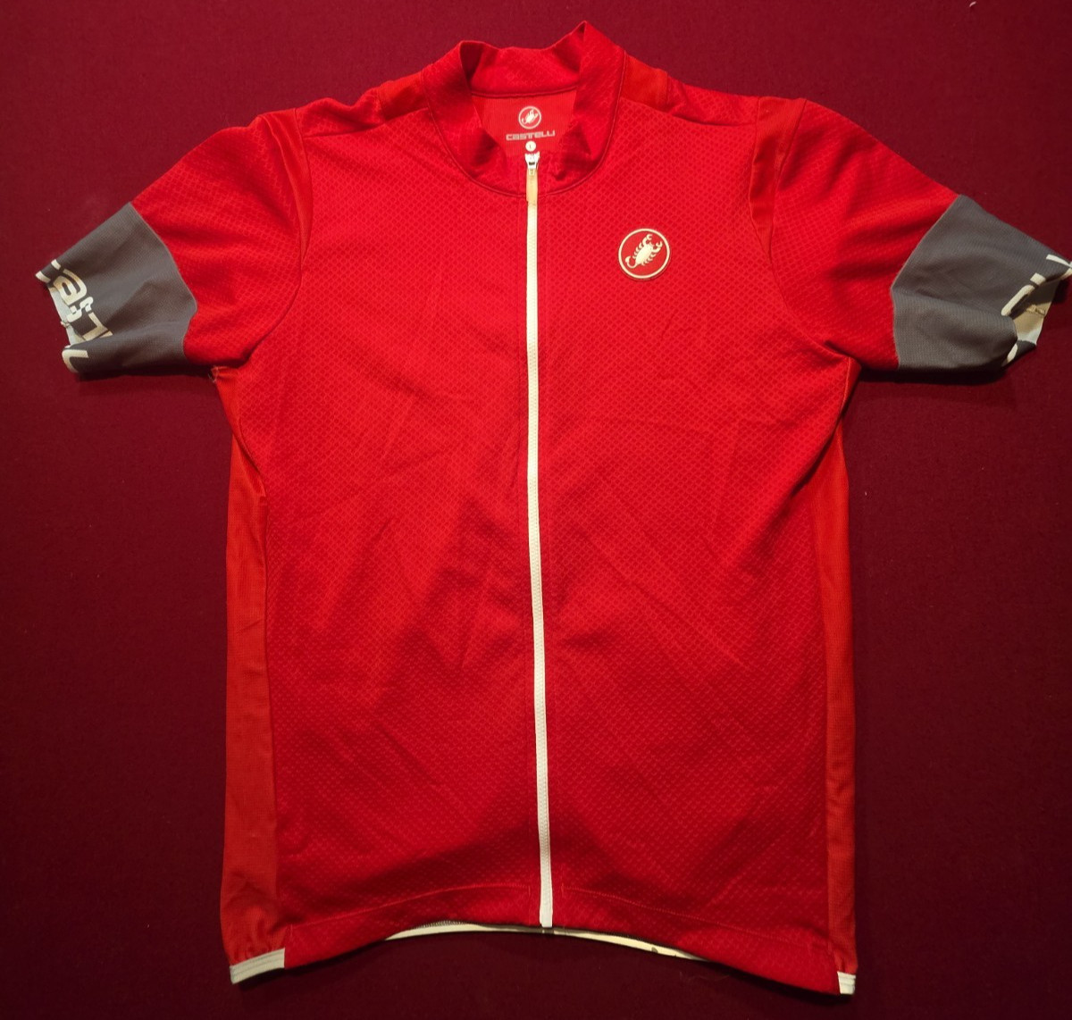 Castelli Cycling Jersey Rossi Corsa Mens L Zip Short Sleeve Red Triple Pockets