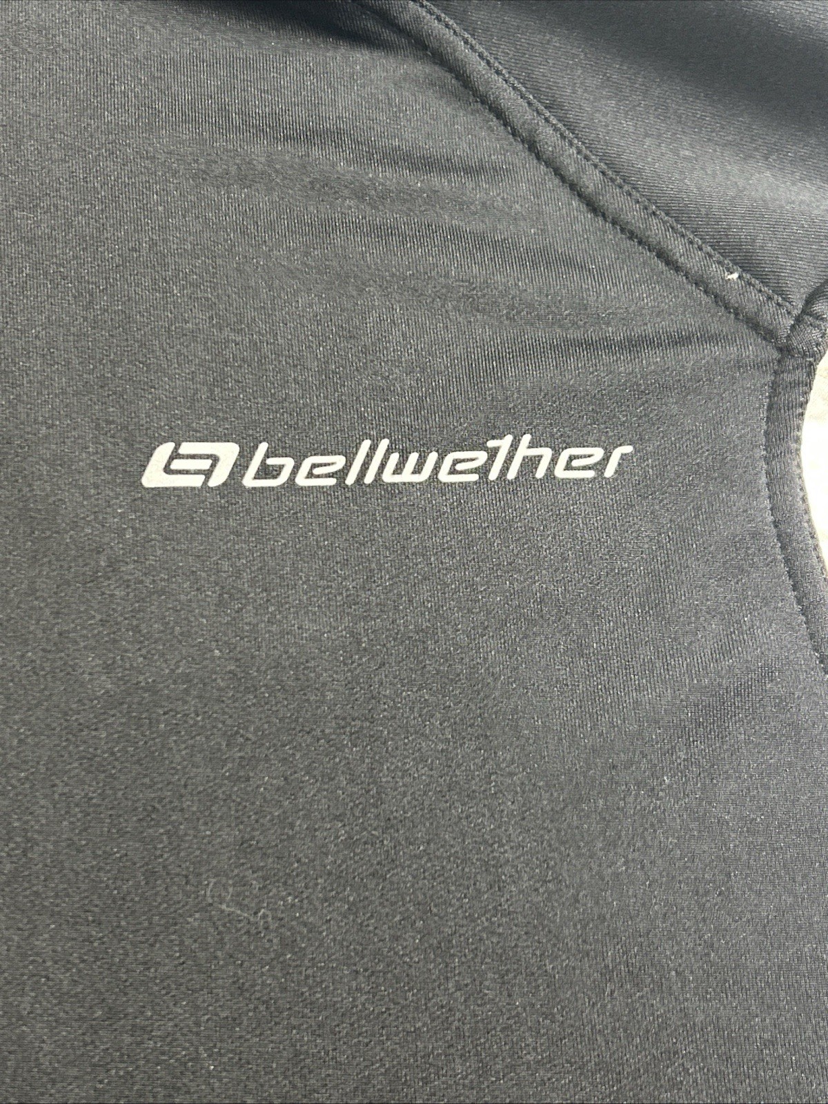 Bellweather Cycling Jersey Mens Large Black Red White 1/4 Zip Pockets Athletic