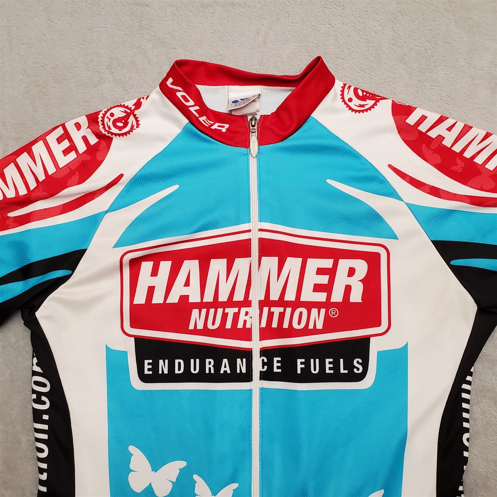 Voler Cycling Jersey Womens Large Blue Bike Racing Short Sleeve 100% Polyester