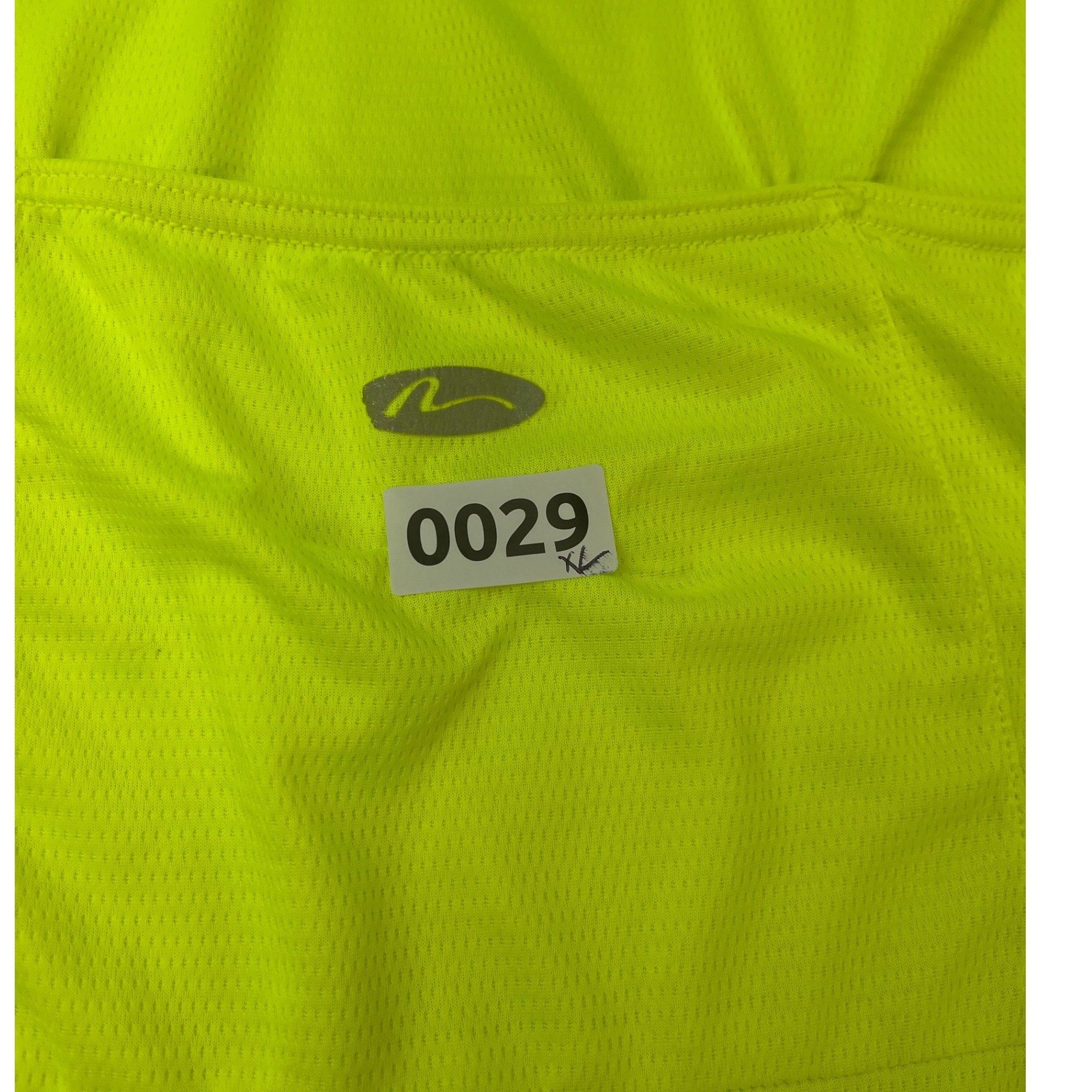 Unbranded Cycling Jersey Mens XL Neon Yellow Full Zip Short Sleeve Mesh