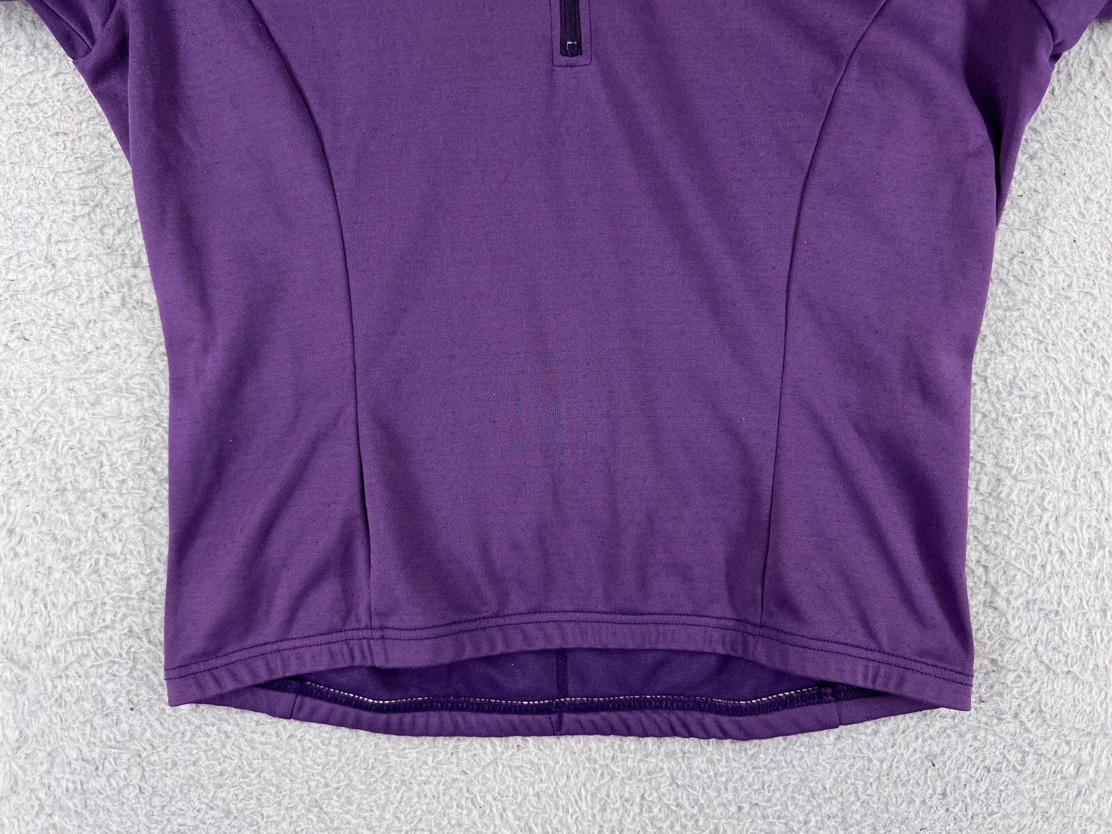 REI Cycling Jersey Womens Medium Purple 1/2 Zip Pockets 100% Polyester Mock Neck