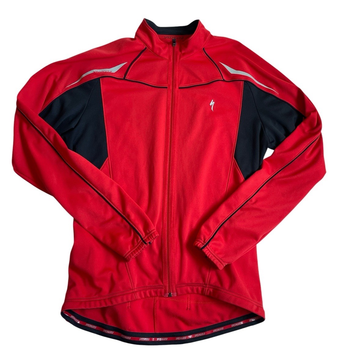 Specialized Mens X-Large Red Long Sleeve Cycling Road Bike Full Zip Jersey