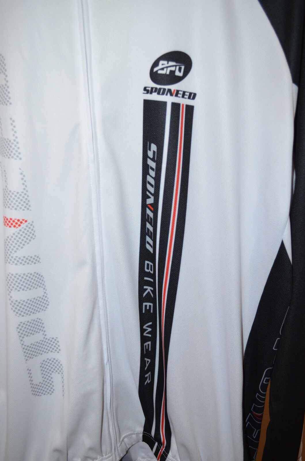 Sponeed Men’s Cycle Jersey Long Sleeve Bike Shirt Red Black White U.S. XXL NWT
