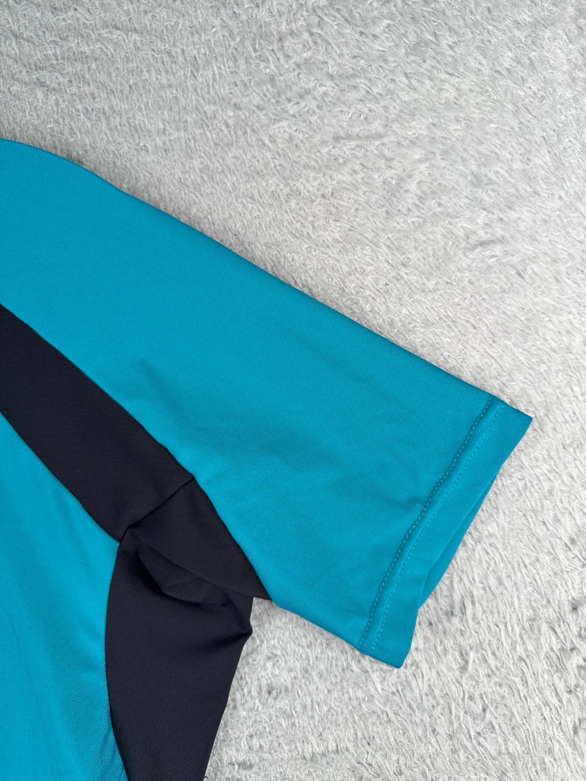 Green Beanz Cycling Jersey Womens Large Blue Black Short Sleeve UPF Polyester