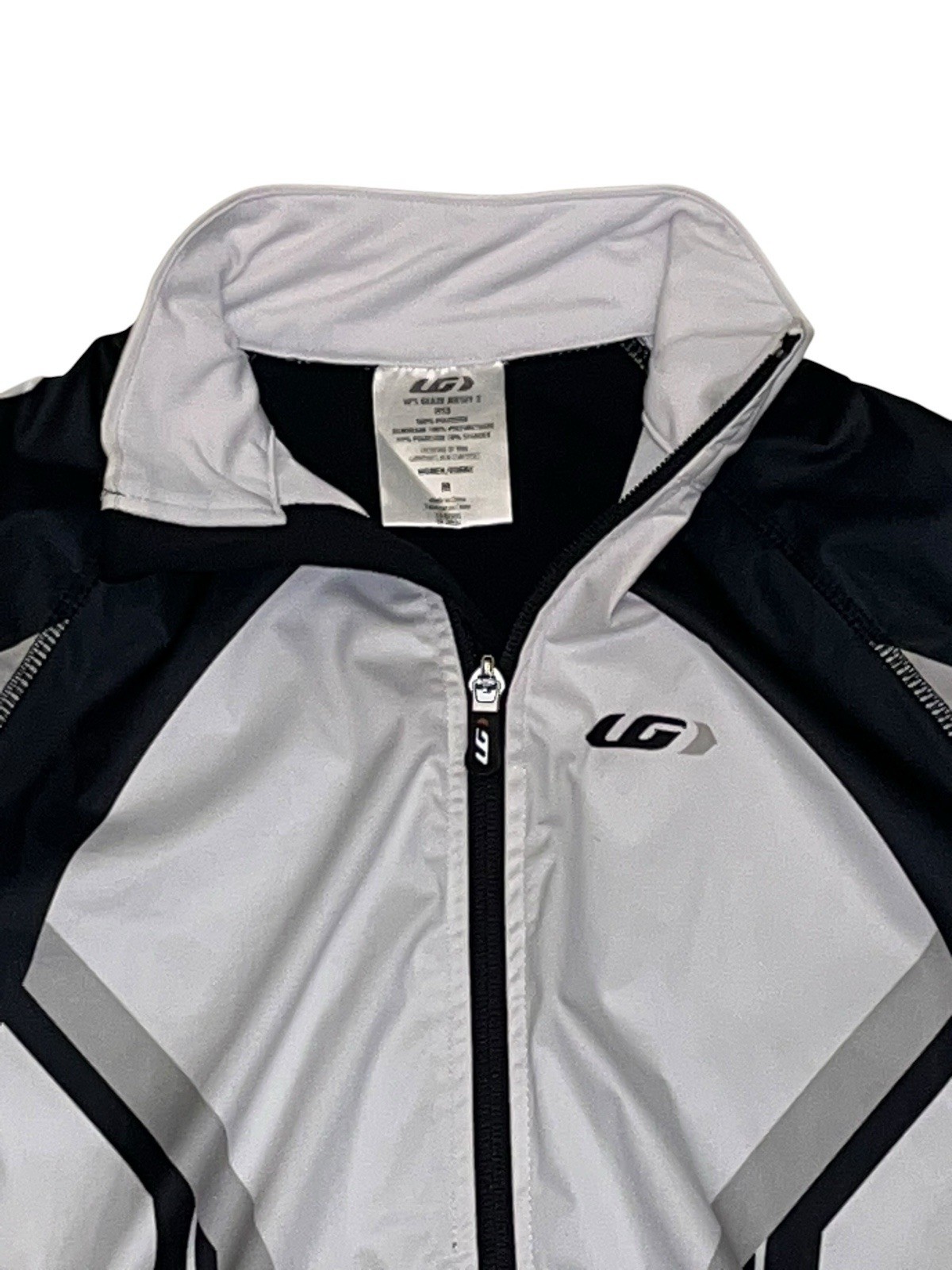 Garneau Women’s Glaze Jersey 2 Cycling Jacket Size Medium White & Black Full Zip