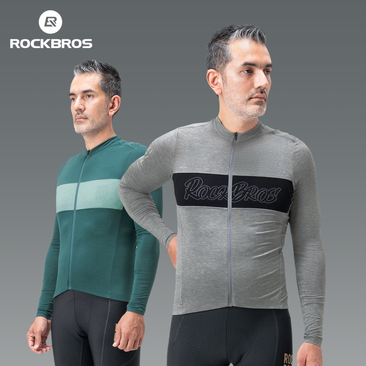 ROCKBROS Spring Autumn Cycling Jersey Long Sleeve Tencel Wool Bike Sportswear