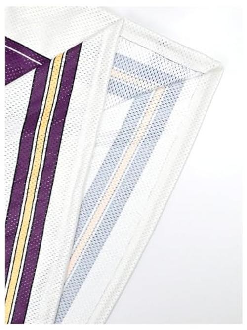 Men’s Y2K Mesh Jersey Shirts V Neck Half Sleeve Number X-Large Purple White
