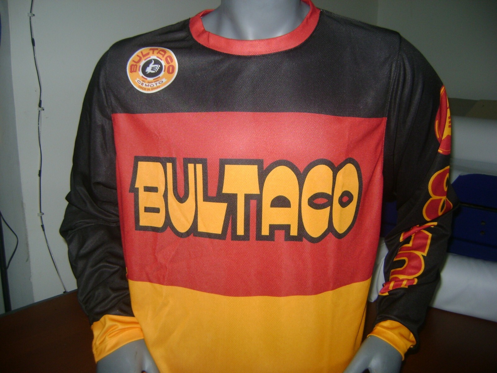 OLD SCHOOL MOTO JERSEY CLASSIC JERSEY BIKE SHIRT MOTOCROSS BULTACO VINTAGE XL