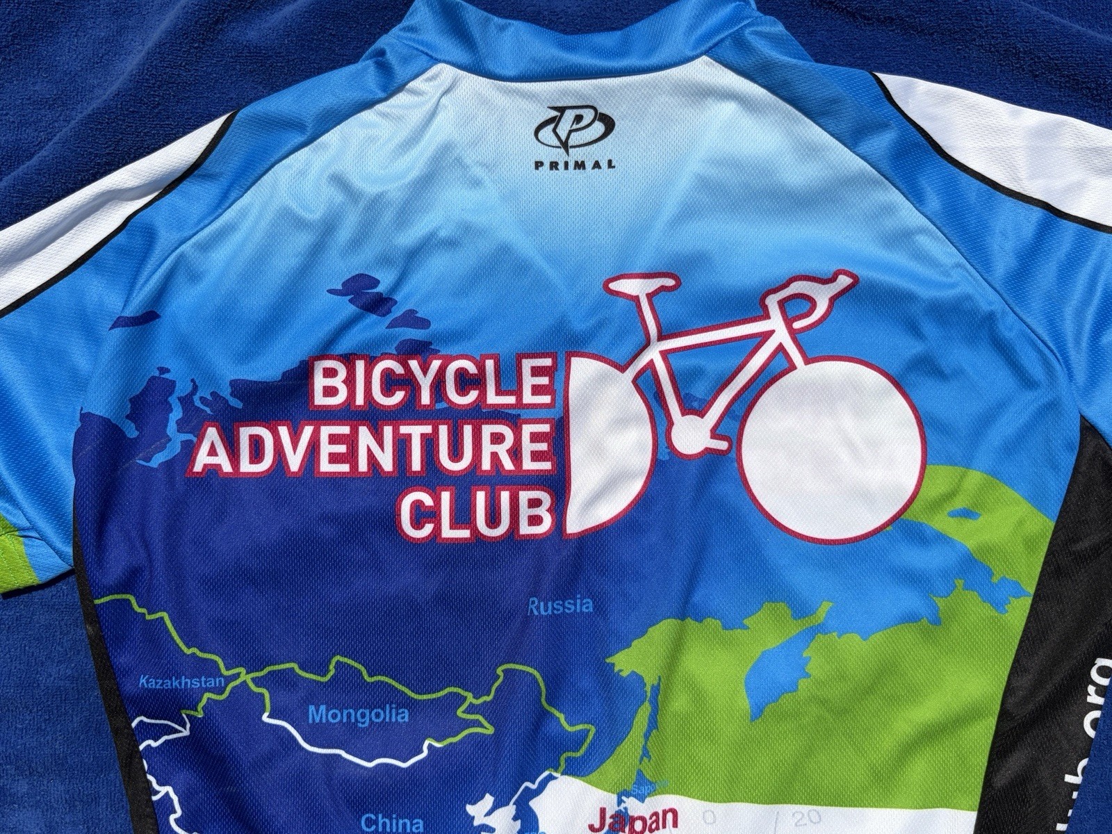 Women’s XXL Bicycle Adventures Club Primal Cycling Shirt World Map