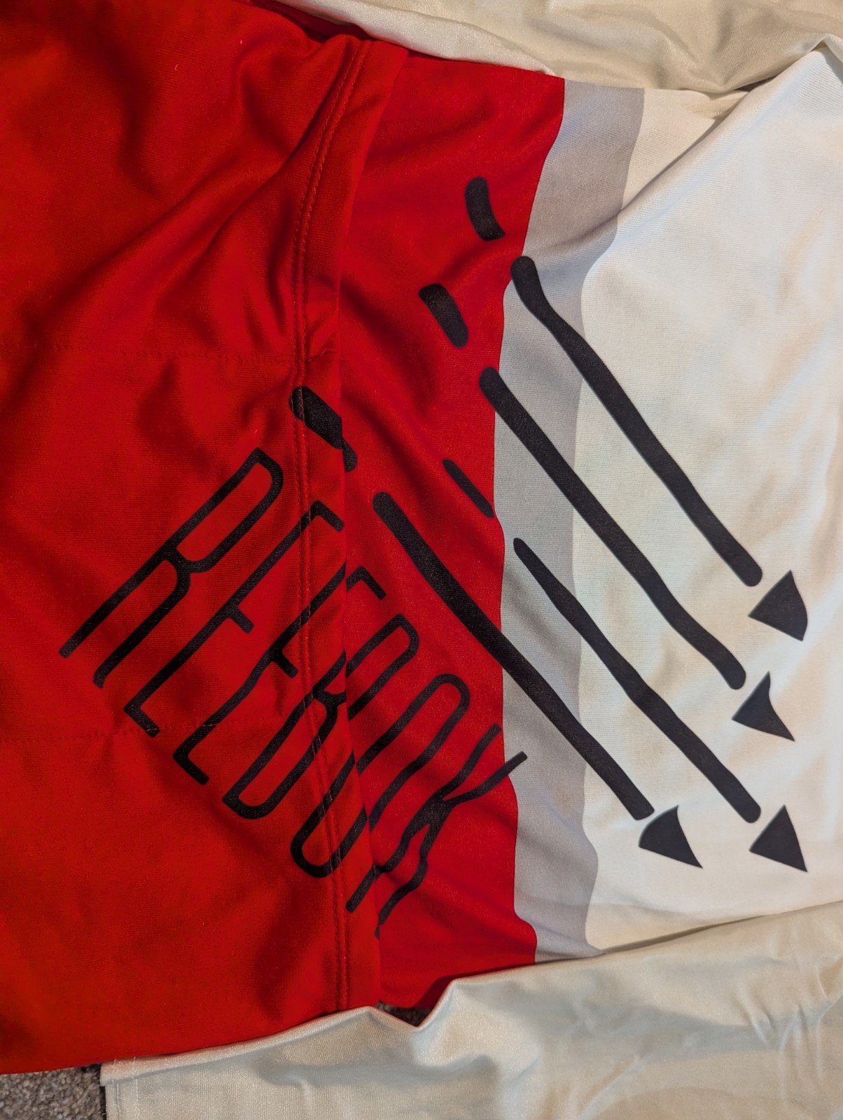 Vintage Reebok Cycling Jersey Mens XL White 1980s 90s Biking Bike