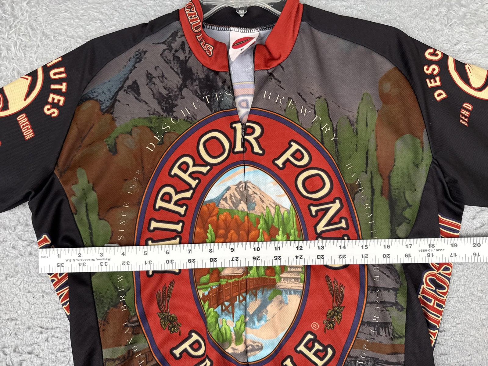 World Jerseys Cycling Jersey Mens Medium Mirror Pond Pale Ale Full Zip Pockets