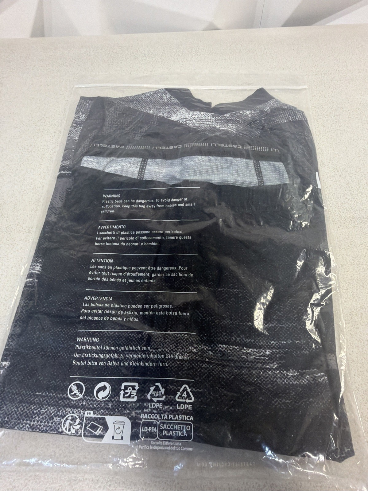 CASTELLI Stratus Logo Jersey Size Large Black Mens