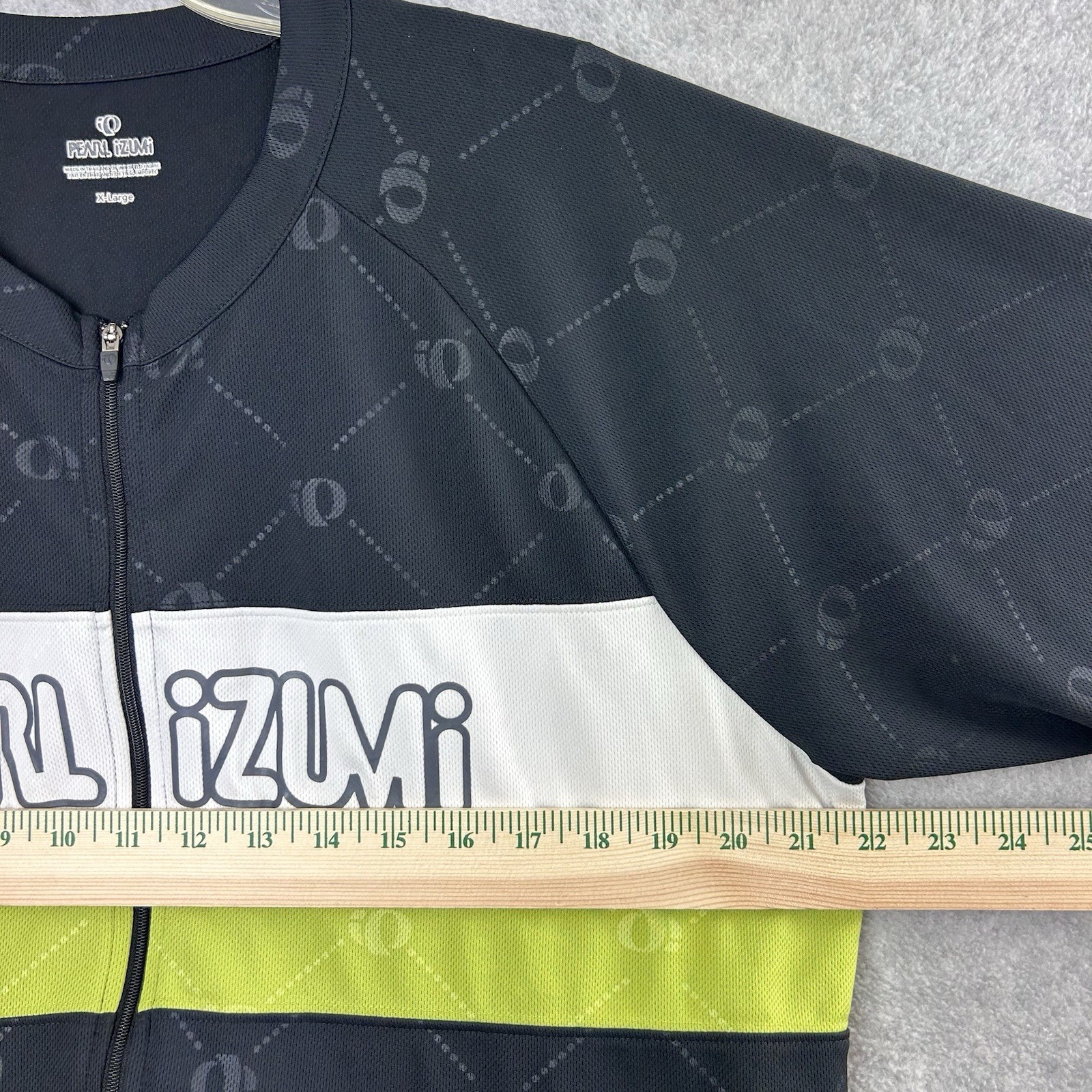 Pearl Izumi Jersey Mens XL Black All Over Print Half Zip Cycling Outdoor