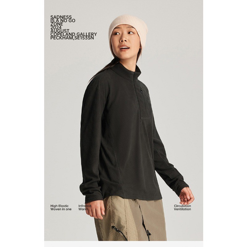 High Quality Solid Color Men’s Half Zip Sweatshirts Women’s Fleece Undershirts