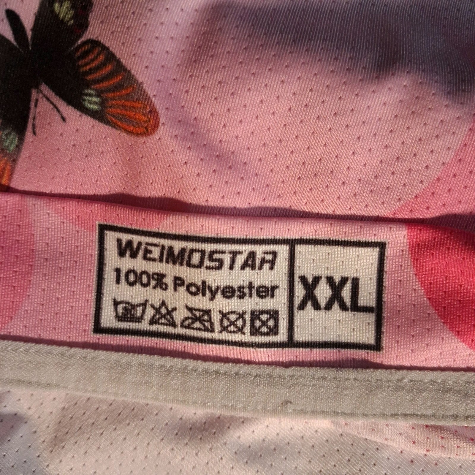 Weimostar Quick Dry Cycling Jersey Top Floral Full Zip Pockets Pink Womens XXL