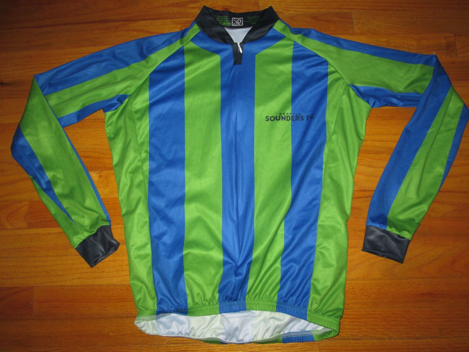 VOMAX Seattle Sounders FC MLS Cycling Bicycle team 3/4 ZIP jersey Medium EUC USA