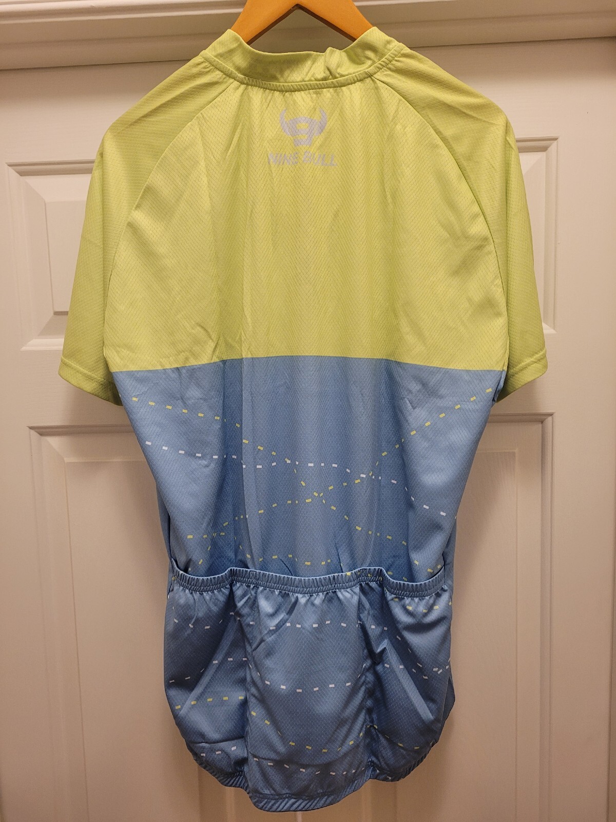 Nine Bull Men’s Blue & green Short Sleeve Full Zip Cycling Shirt Size 2XL NEW