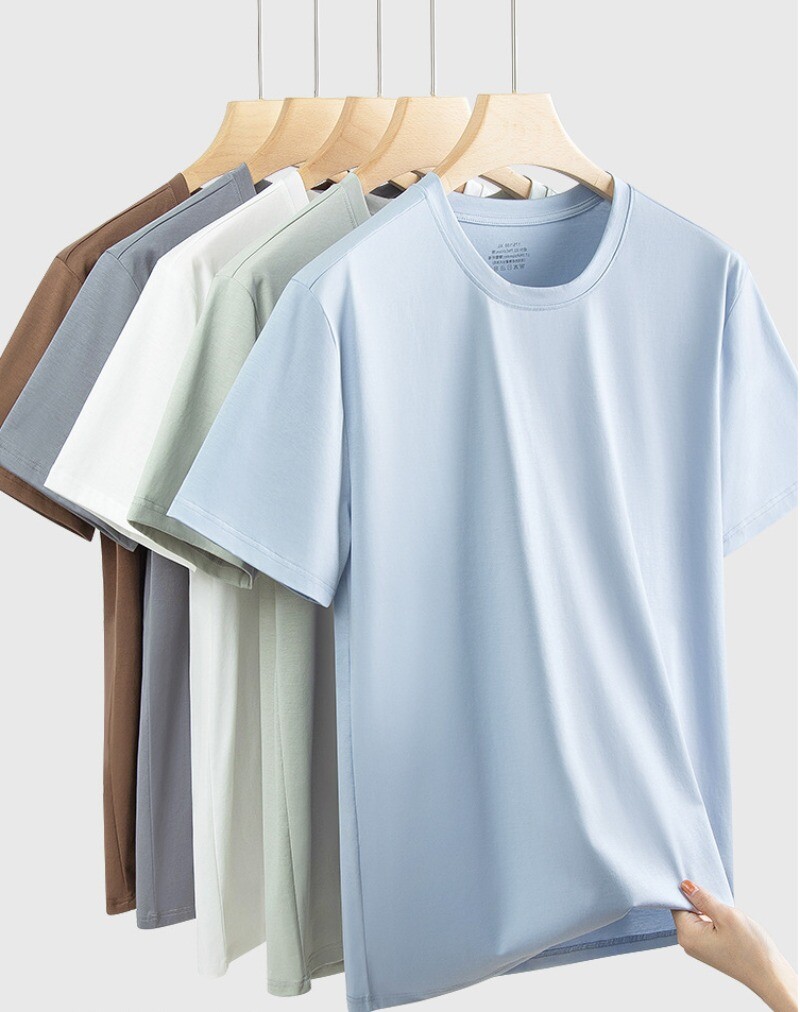 Men’s Casual Round Neck Base Shirt New Short Sleeve Antibacterial Summer T-Shirt