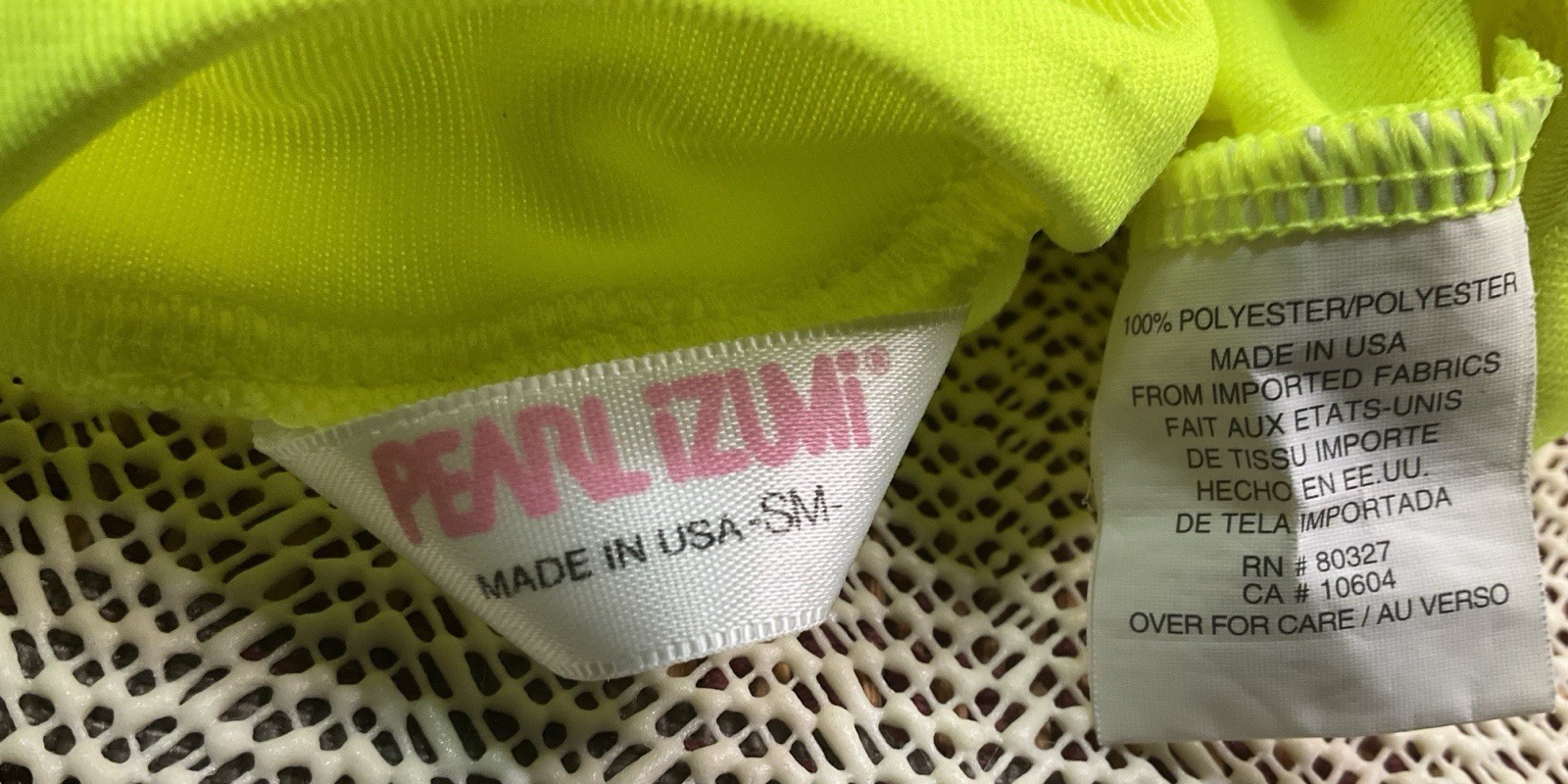 Pearl Izumi Neon Bright Yellow Sleeveless Jersey Women’s Size Small 3/4 Zip