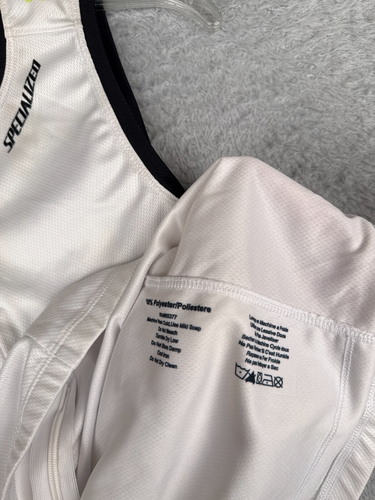 Specialized Cycling Jersey Womens Medium White Green Tank 1/2 Zip Polyester