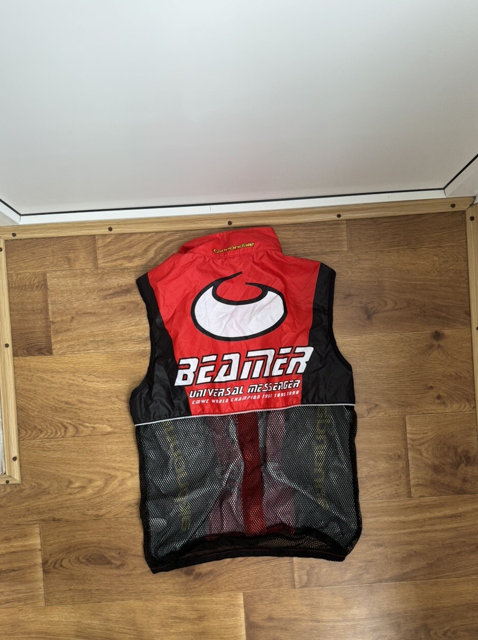 VTG Cannondale Volvo Reebok Sleeveless Zip Vest Cycling Jersey Shirt USA Sz L
