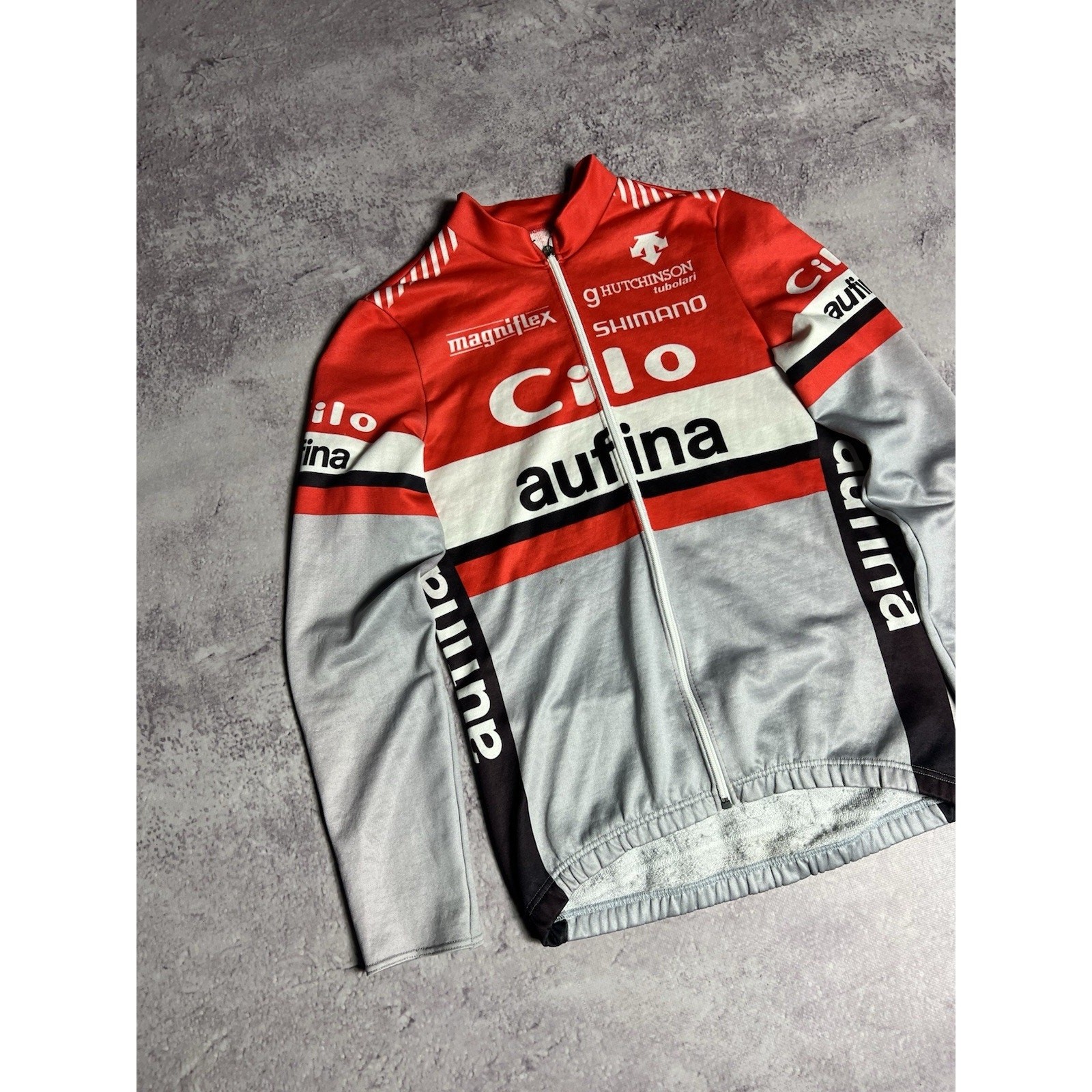 Vintage Retro Descente Shimano Cilo Aufina Velo Jersey Long Sleeve Jacket M-L