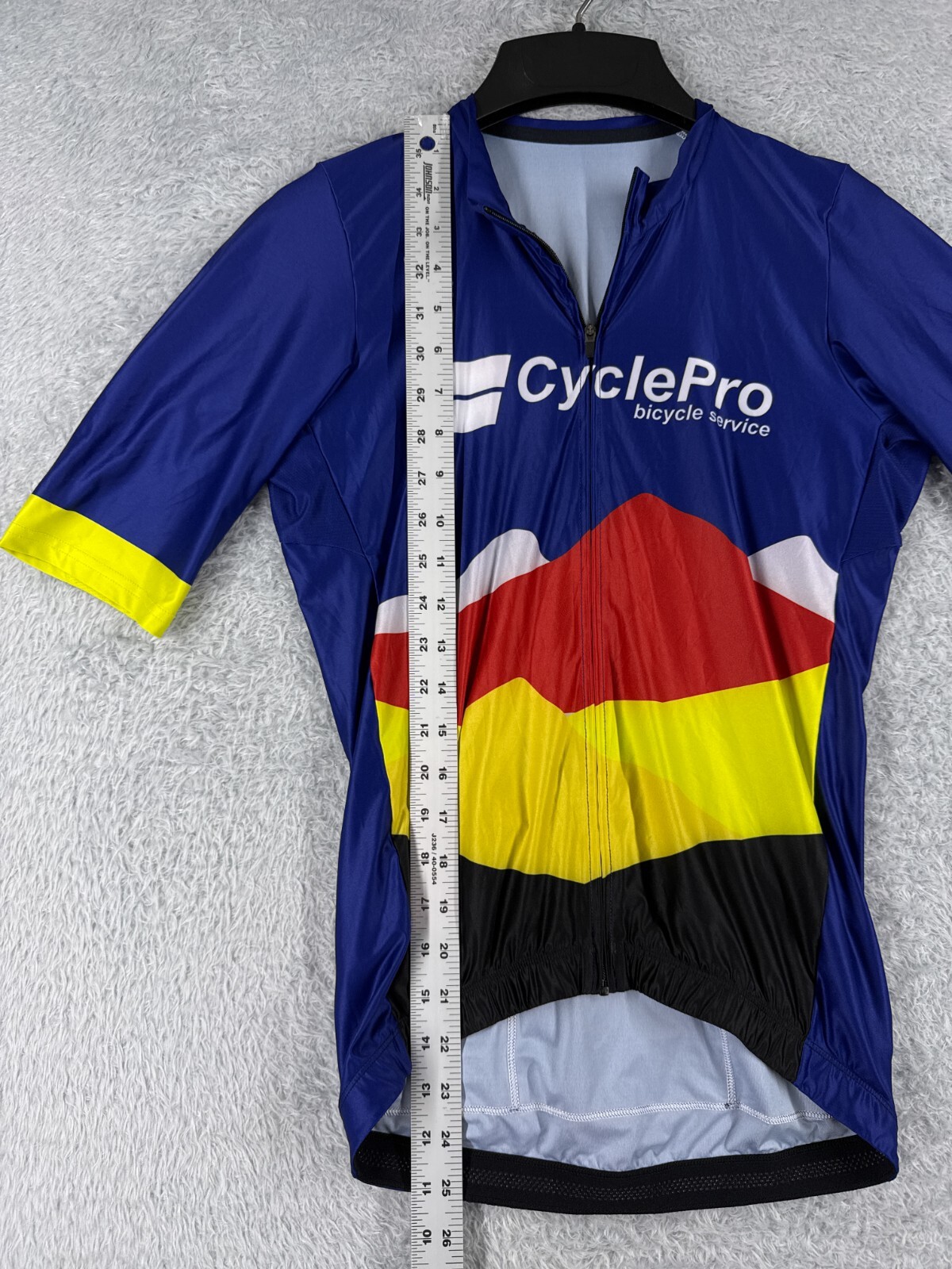 Do It Better Cycling Jersey Women Large Blue Yellow Full Zip Polyester Blend
