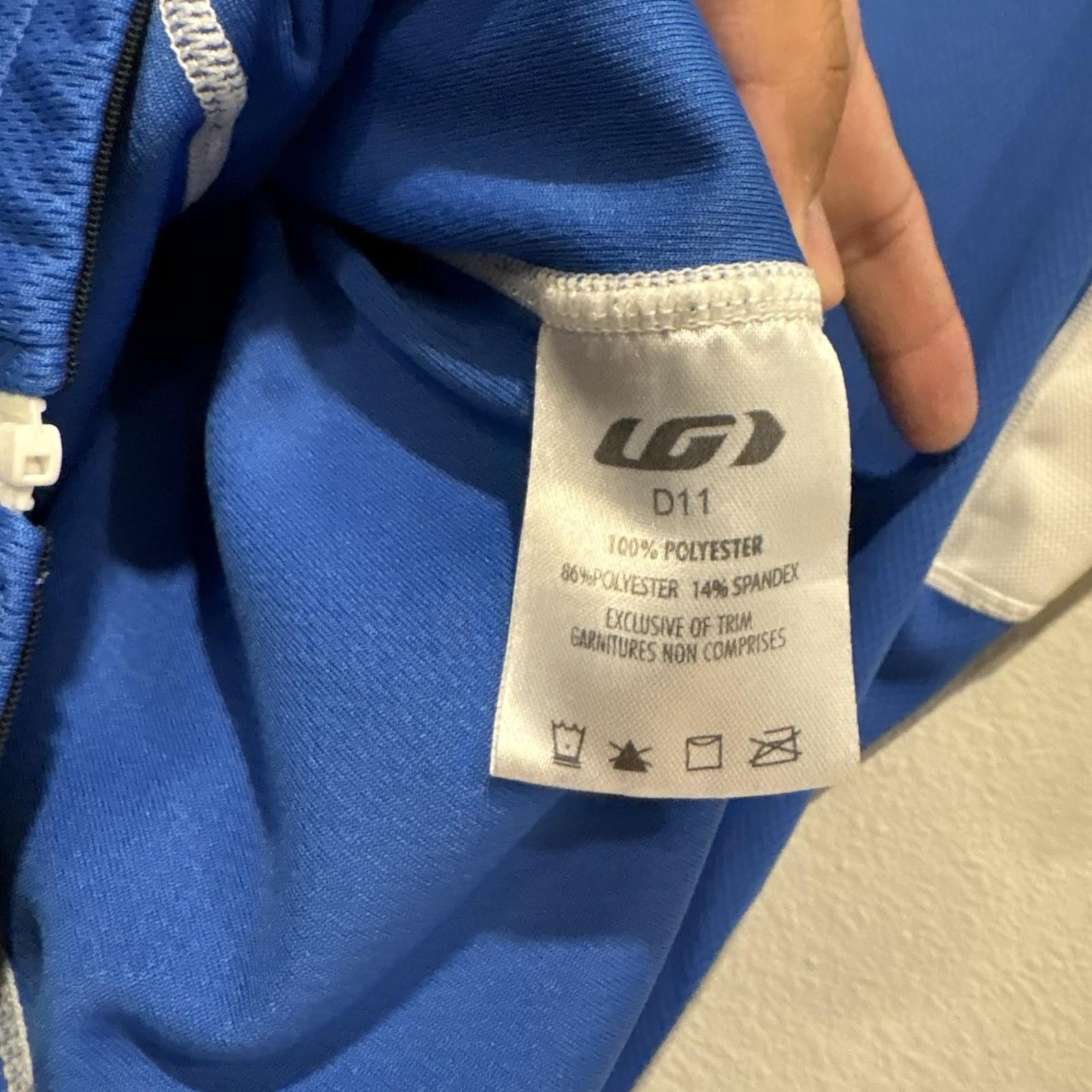 Louis Garneau Cycling Jersey M/L Blue Full Zip Men’s Adult